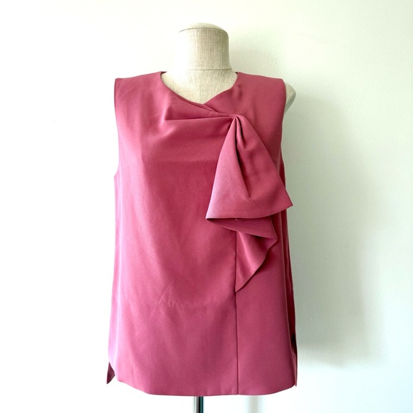 Ted Baker Kelliss Sculpted Bow Dusty Rose Sleeveless Blouse - Quiet Luxury - Picture 4 of 14